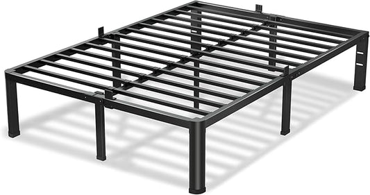12 Inch California King Bed Frame, 3500Lbs Heavy Duty Metal Platform with Round Corner Legs Mattress Slide Stopper, Steel Slat Support No Box Spring Needed, Noise Free, Non-Slip, Easy Assembly