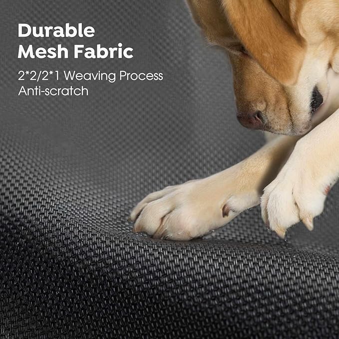 Veehoo Outdoor Elevated Dog Bed, Raised Dog Cot for Large Dogs, Cooling Washable Waterproof Pet Hammock Beds with Slope Headrest, Breathable Mesh and Sturdy Frame, Large, Black, CWC2204