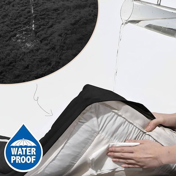 Comfort Expression Large Dog Beds Waterproof Orthopedic Foam Dog Sofa Beds Comfy Pet Bed with Washable Removable Cover & Non-Slip Bottom(Large,Black)