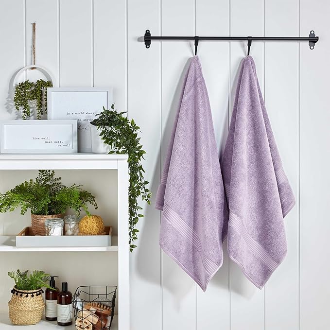 Christy Supreme Hygro Family Towel Set | Lavender Purple | 100% Luxury Supima Cotton | Ultra Soft | Super Absorbent | 650GSM | 2 Bath Sheets 2 Bath Towels 2 Hand Towels
