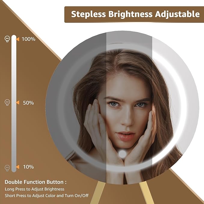 White and Gold Makeup Vanity Desk with Mirror and Lights Big Vanitys Set with Chair, Drawers and Power Outlet, Dressing Table Vanities for Girls Bedroom 47“