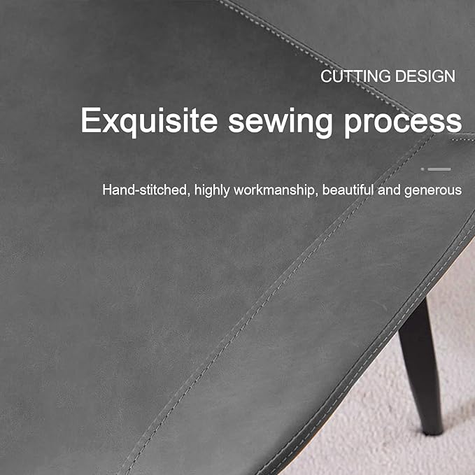 Dining Chairs, Modern PU Leather Dining Room Chair with Sturdy Metal Legs, Upholstered Seat Dinner Chairs Accent Side Chairs for Indoor Kitchen Living Room (Grey, Set of 8)