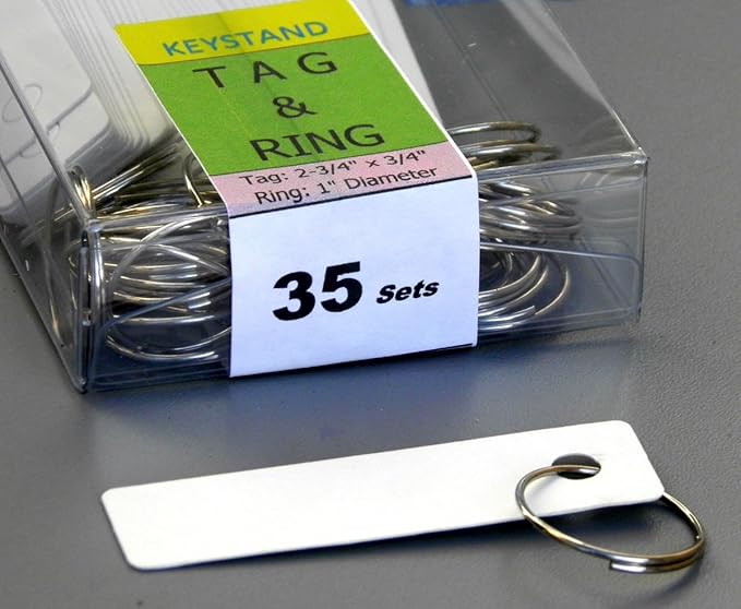 Key Hook, Key Rack #35MCN, 35 Extra Space Bolted Metal Hooks with 'Customize Name Plate', (35 Sets of Tag & Ring Included) - Made in USA (Wild Cherry)