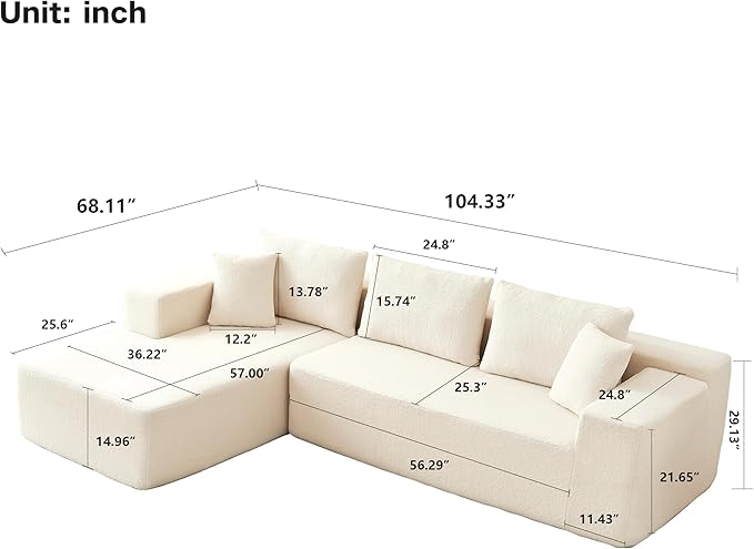 PurrJoys Modern Single Sofa Chair (White（7 Seat）)