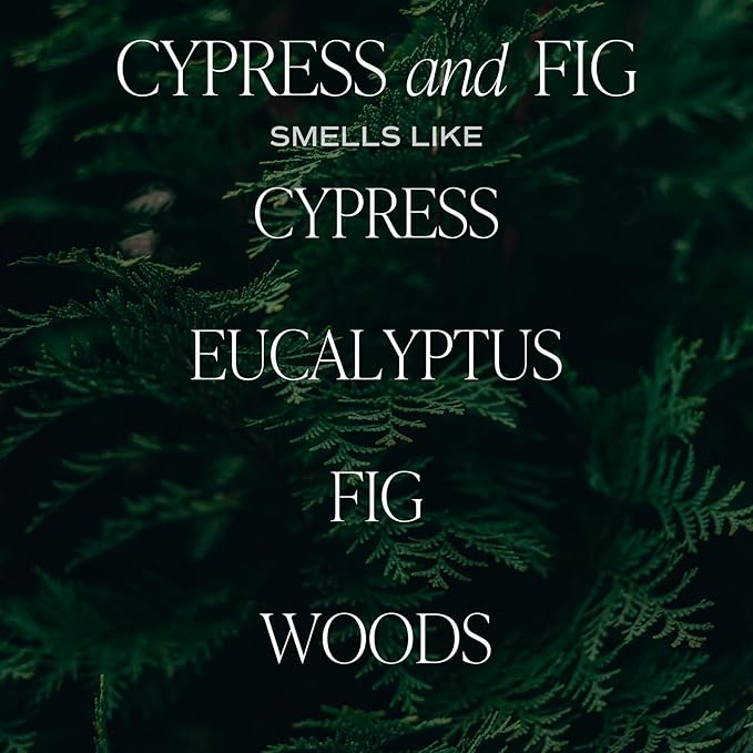 Sweet Water Decor Cypress and Fig Soy Candle | Tropical fruits, Wild Raspberry, Ripe Fig and Eucalyptus Holiday Scented Candles for Home | 11oz White Jar + Wood Lid, 50+ Hour Burn Time Made in the USA