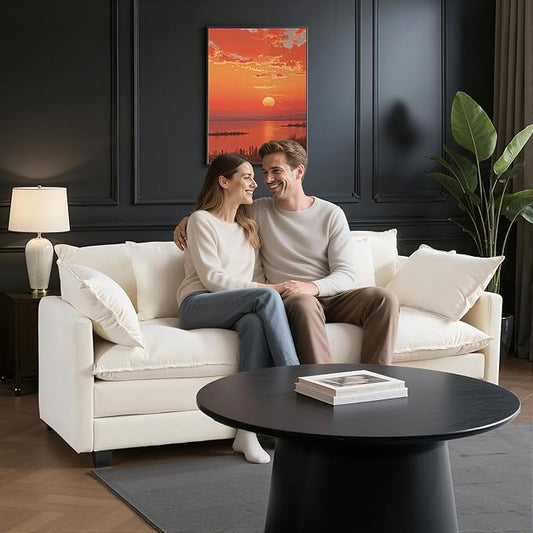 77" Cloud Sofa Loveseat & Couch｜Small 2-Seater Chenille Sectional Sofa with 29.1" Deep Seat｜FSC Certified Solid Wood & Metal Frame｜Easy Assembly & 1YR Guarantee｜ for Apartment Living Room Bedroom