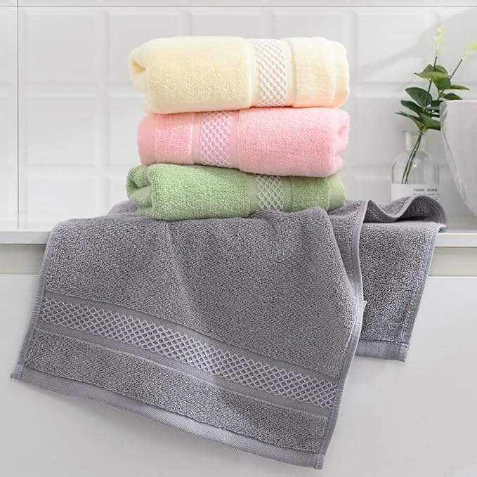sense gnosis Grey Hand Towel Set of 2 Super Soft Absorbent Plush 100% Cotton Hand Towels for Bathroom Decorative 13 X 29 Inch