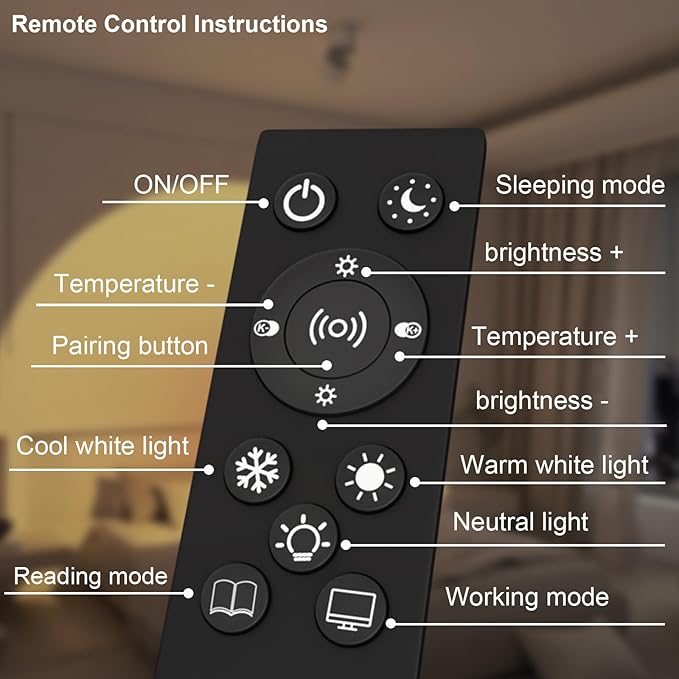 Tree Floor Lamp with Remote, Dimmable 3 Rotatable LED Lights, 5 Color Temperatures, 63" Modern Standing Lamp for Living Room, Bedroom, Office Reading Light (Bronze)
