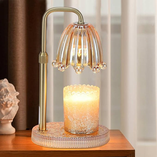 Candle Warmer Lamp with Timer - Electric Wax Melt Warmer with Adjustable Height and Dimmer for Scented Candle Wax, Home Fragrance Décor and House Warming Birthday Gifts for Women Mom