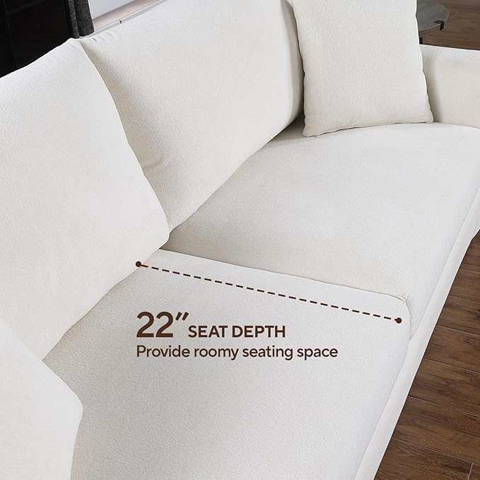 86.2" Oversize Loveseat Sofa, Chenille Loveseat, Modern Loveseat Couch with Wide Armerest, Cloud Sofa for Living Room, Bedroom and Office