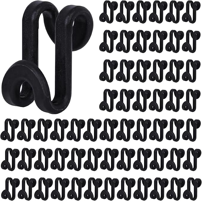 Hanger Hooks Space Saving, 60PCS Clothes Hanger Connector Hooks Closet Space Savers for Hanging Clothes, Black
