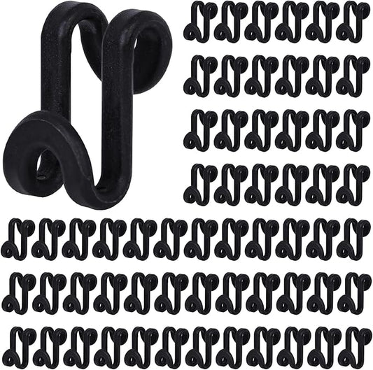 Hanger Hooks Space Saving, 60PCS Clothes Hanger Connector Hooks Closet Space Savers for Hanging Clothes, Black