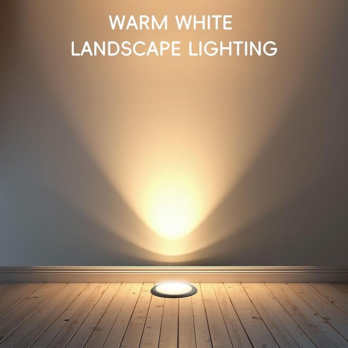 5 Inch 6.5W Low Voltage Under Ground Light, Outdoor In-ground Lighting with Grated Top, 12V 3000K Warm White Waterproof LED Lights for Garden Fence Pathway Deck Driveway Walkway, 6 Pack