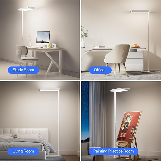 Homelist LH1 Superlight 77'' Floor Lamp, 100W Full-Spectrum Eye-Care Bright Floor Lamp for Reading, Office Work, 9000LM LED Standing Lamp Dimmable, Perfect for Family Living Room, Home Office