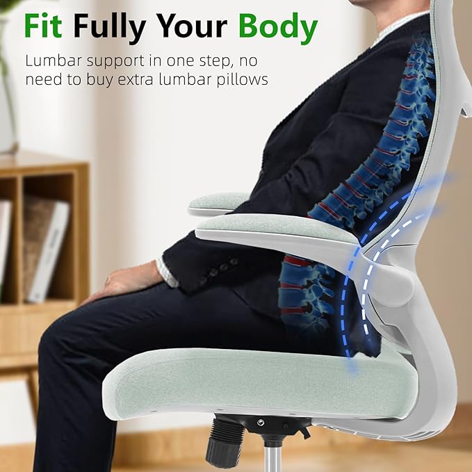 TT Airflex V2 Mesh Ergonomic Super Soft Wide Cushion Office Computer Desk Chair Adjustable Arms (Minty Green)