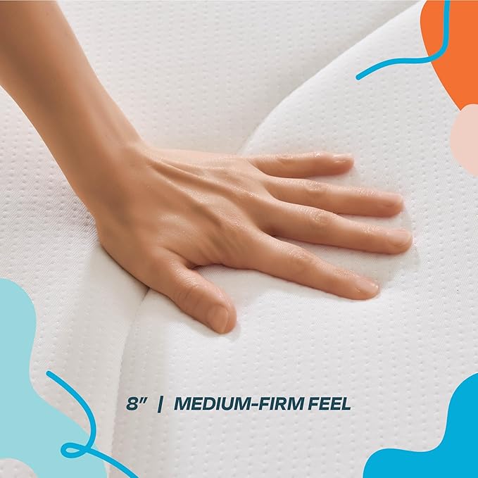 Linenspa 8 Inch Memory Foam Hybrid Mattress - Medium Firm - Bed in a Box - Breathable, Cooling, Supportive Comfort - Twin Size for Guest or Kids Room