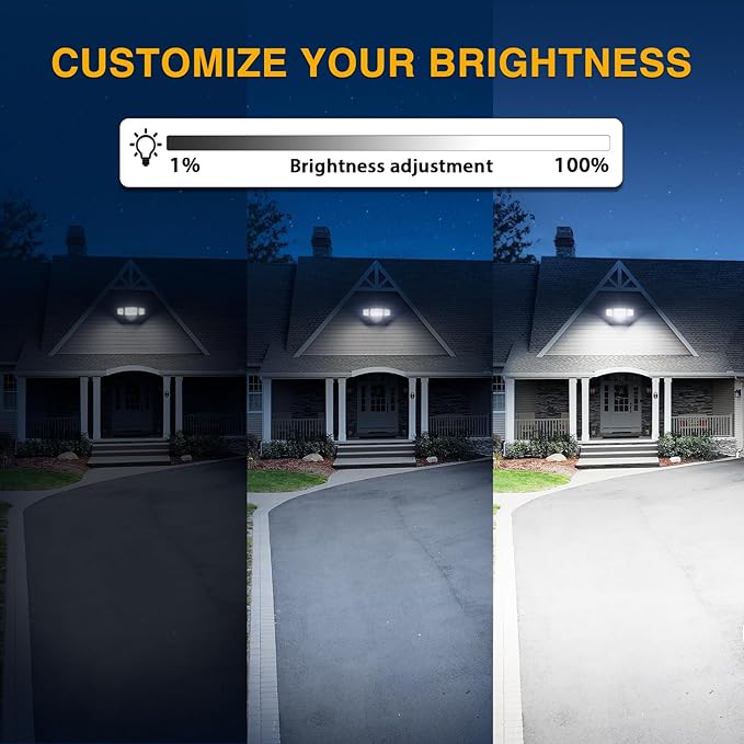 Onforu 60W Plug in Flood Light,6000 LM Dusk to Dawn Outdoor Lighting,White Outdoor Lights with Remote,IP65 Waterproof Security Lights,2Modes 3 Adjustable Heads Light for Garage Yard
