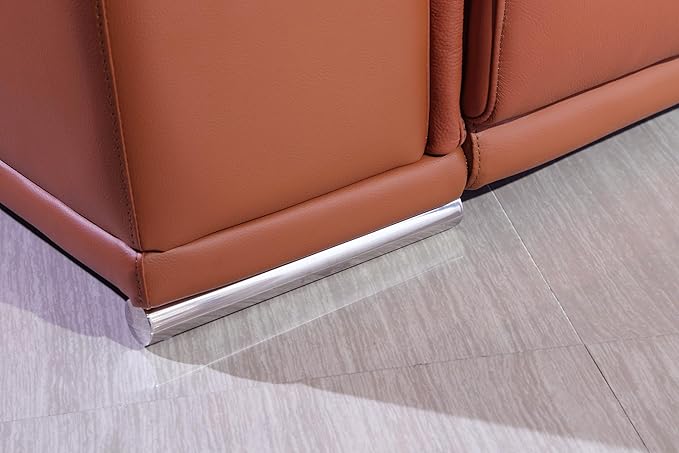 Blackjack Furniture Venice Top Grain Italian Leather Power Recliner Chair with Adjustable Headrest Modern Luxury Seating for Living Room Lounge, Camel