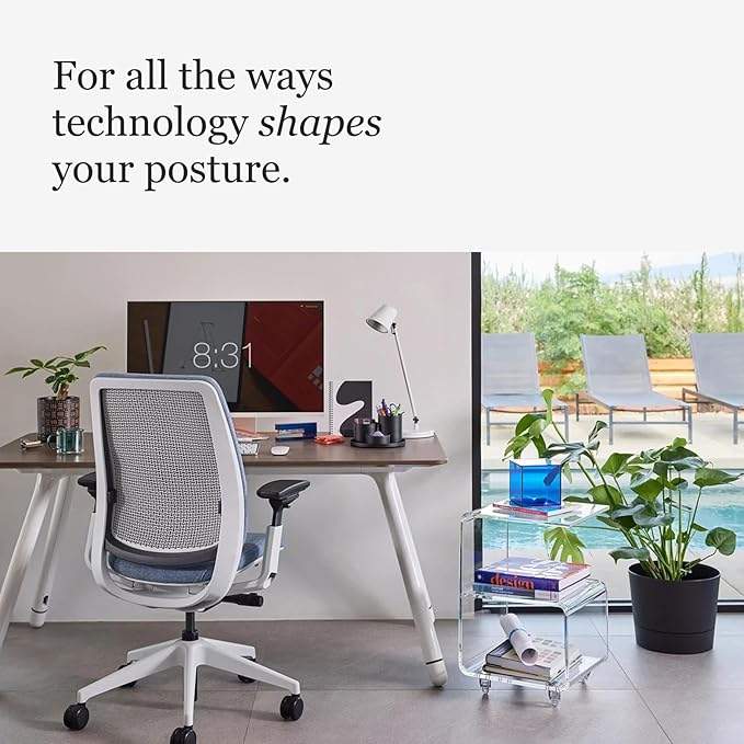 Steelcase Series 2 Office Chair - Ergonomic Work Chair with Wheels for Hard Flooring - with Back Support, Weight-Activated Adjustment & Arm Support - Adjustable Rolling Chairs for Desk - Licorice