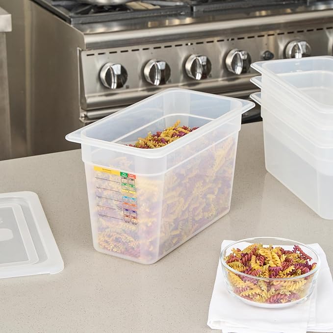 Restaurantware Food Storage Container 1 Pack of 12.7 x 6.8 x 7.8 Inches Plastic Stackable Storage Box White Reusable Label Container Dishwasher Safe For Restaurants And Kitchens