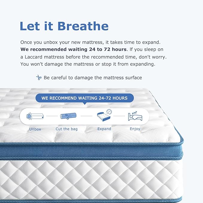 King Size Mattress, 14 Inch Medium Firm Hybrid King Bed Mattresses, Memory Foam Mattress in a Box for Pressure Relief, Individual Pocket Spring-Motion Isolation with Edge Support, CertiPUR-US