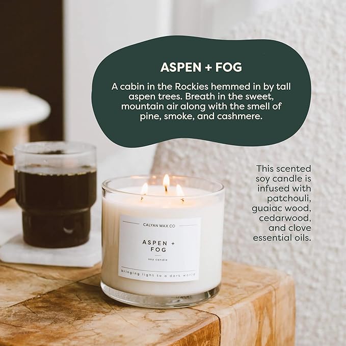 Calyan Wax Co. Everyday 3 Wick Scented Candle Gift Set - 4 Luxury Scented Candles - 43 Hour Burn - 3 Wick Non Toxic Soy Wax Candles - Long Lasting Large Glass Jar Candle for Home - 14.9oz