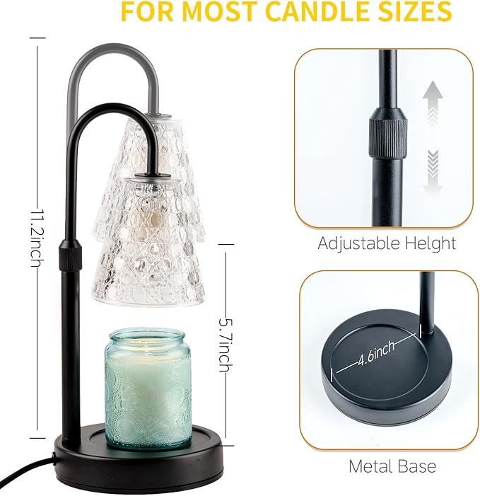 Candle Warmer Lamp with Timer Dimmable, Christmas Birthday Gifts for Women Mom, House Warming Gifts New Home Decor, Wax Melt Warmer for Jar Candles