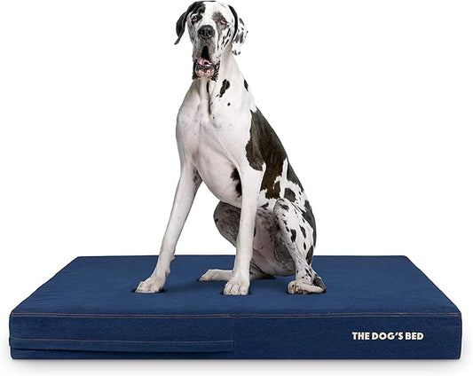 The Dog’s Bed Orthopedic Memory Foam Dog Bed, XXL Blue Denim54x36, Pain Relief for Arthritis, Hip & Elbow Dysplasia, Post Surgery, Lameness, Supportive, Calming, Waterproof Washable Cover