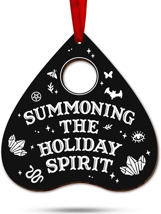 Horror Christmas Ornaments - Horror Ornaments for Christmas Tree - Witchy Decor for Creepmas, Goth Ornament for Emo, Ouija Board and Planchette Inspired