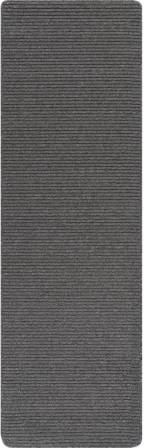 Non Slip Gray Solid Rubber Back Thing Runner Rugs for Living Room 2x5 for Kitchen, Rug for Bedroom and Hallway, Stain Resistant Easy Cleaning Non Shedding Carpet Gray 2 x 5
