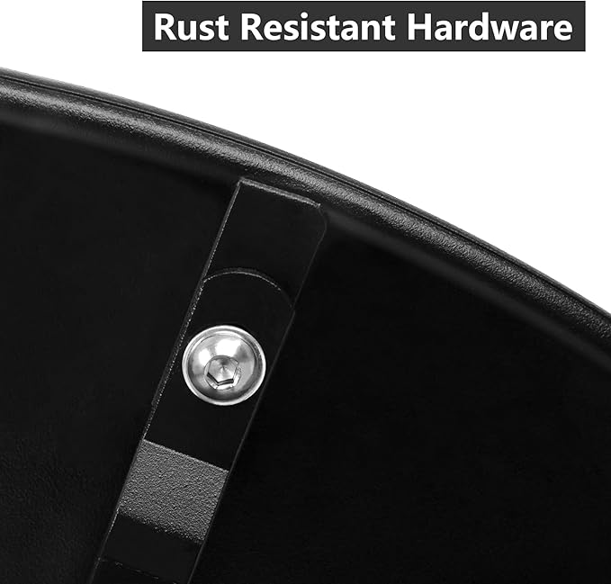 Outdoor Side Table, Outdoor/Indoor Metal Steel Patio Coffee Table, Round Weather Resistant Anti-Rust (Black)