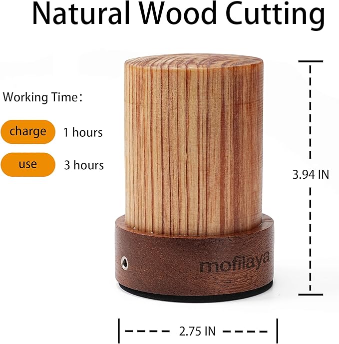 LED Night Light Bedside Mood Lamp Touch Wood Warm Light Festival Cordless Portable Table Lamp Restaurant Bedroom Bar Coffee Outdoor Camping Birthday Gifts for Women Mom Baby Kids (Long)