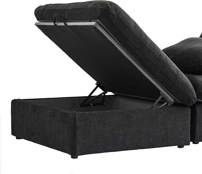 WJShome Ottoman, Modular Sectional Sofa,Minimalist Sofa Couch for Modern Living Room Sofa Sets for Office House,Black