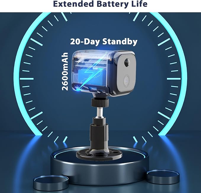 No WiFi Security Camera, Cellular Security Camera Indoor, 4G LTE Surveillance Cam for Home, Not Support WiFi, Smart Human Detection, 20 Day Standby Battery Life, Auto Night Vision, Built-in SIM Card