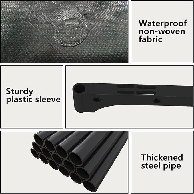 JIUYOTREE Portable Bookcase, 9 Cube Closet Storage Organizer Bookshelf,Clothes Storage for Living Room,Study Room,Bedroom, Black