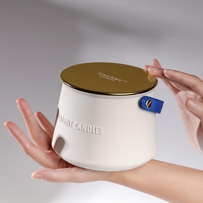 Candles for Home Scented - Scandinavian Style 3 Wick Candle - Long-Lasting Ceramic Candle Jar - Soy Candles Non Toxic with Minimalist Design - Summer Night