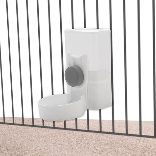 Rabbit Hay Feeder, 35oz Large Capacity, Hanging Automatic Food Dispenser, for Small Animals Guinea Pig Ferret Cage Accessories, Gray