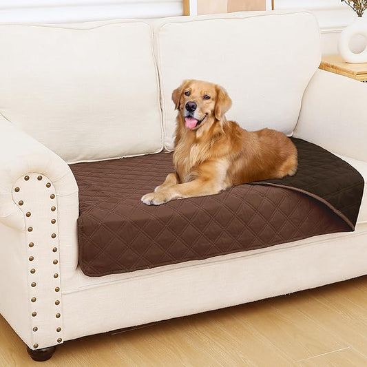 Smiry Waterproof Dog Blanket, Reversible Dog Bed Cover Pet Blanket, Soft Pet Couch Covers for Sofa Washable, Bed Couch Sofa Furniture Protector for Puppy Cat Kids (30"x53", Brown/Chocolate)