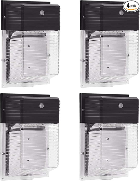 LED Wall Pack Light,30W 4050lm 5000K Dusk to Dawn Photocell,IP65 Waterproof, 400W Equiv. AC100-277V, ETL Listed Outdoor Security Exterior photocell Lights 4 Pack