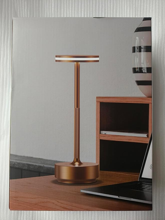 Hapfish 2 Pack Cordless Table Lamps Rechargeable, 5000mAh Battery Powered Lamp, 3 Color Modes, Dimmable, LED Table Lamps for Living Room,Outdoor, Dinner,Patio,Restaurant– Gold