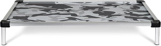 K9 Ballistics Chew Proof Elevated Cooling Dog Bed - Made for Aggressive Chewers, Virtually Indestructible, Ripstop Fabric with No Padding, Pre-Assembled - Small, Snow Camo