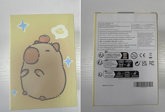 Cute Capybara Night Light with DIY Hairstyle ,Squishy Silicone Lamp, Nursery Nightlight for Kids, Rechargeable Touch Bedside Lamp, Bedroom Decor, Baby Boys Girls,White Elephant Gifts,Funny Xmas Gifts