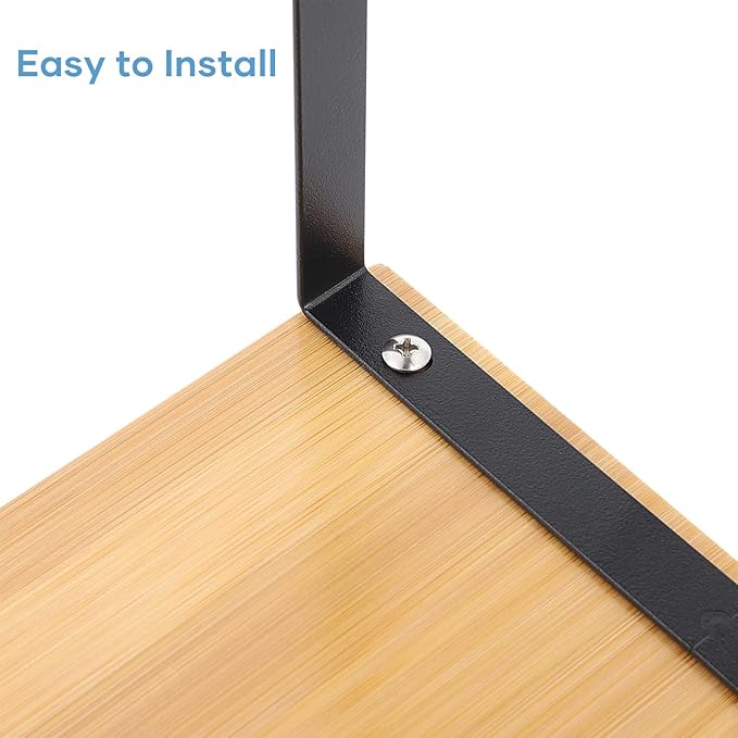 NEX Kitchen Cabinet and Counter Shelf Organizer, Stackable & Expandable, Set of 4, Black and Natural