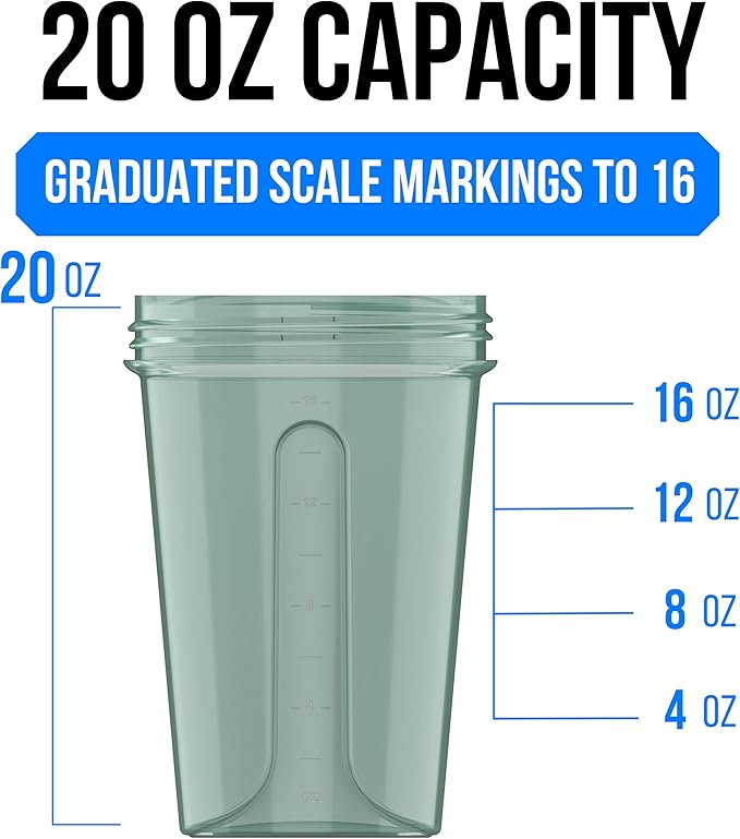 VELOMIX -6 PACK- 20 OZ Protein Shaker Bottles for Protein Mixes, Shaker Cups for Protein Shakes, Small Shaker Bottle Pack, Shaker Cup, Shakers for protein Shakes (Nature Tones - 6 Pack)