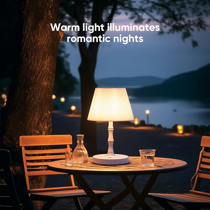 Adjustable Outdoor Lights Powered by Batteries, Suitable for Offices and bedrooms, Children's Sleep, Courtyard Camping Restaurants, LED Night Lights, Rechargeable Battery Driven Lights (White)