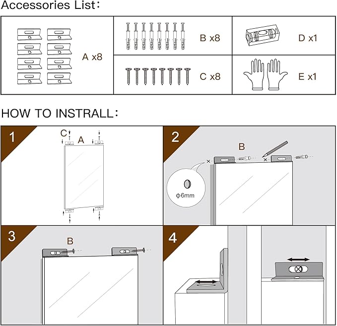 brisafe 2PCS 67" x 24" Gym Mirror - Full Length Wall Mirror for Gyms, Dance Studios, Home and Yoga - Easy Installation, Ultra Light Shatterproof Nano Miorror Reduces 60% Commercial Insurance Costs
