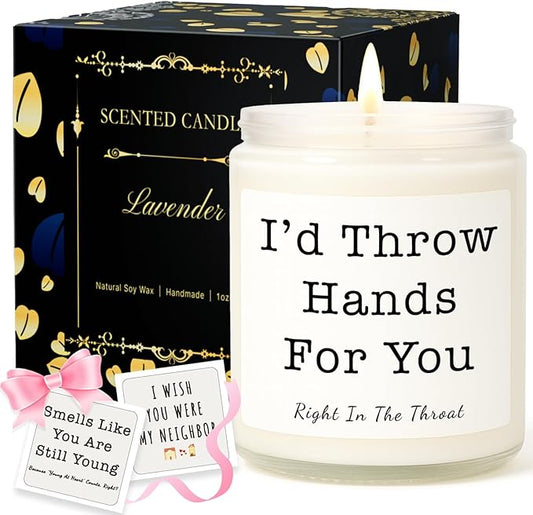 Gifts for Women, Birthday Gifts for Women, Unique Friendship Christmas Gift for Womens, Mom, Best Friend, Her, Sister, Bestie, Funny Lavender Scented Candles with Replaceable Stickers Gift Ideas