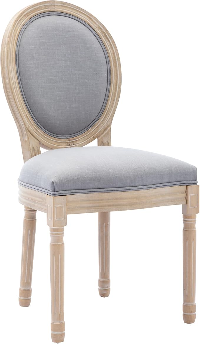 Nrizc French Bistro Chairs Set of 4, French Country Farmhouse Wood Round Back Dining Chair, for Dining Room/Living Room/Bedroom