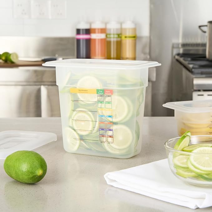 Restaurantware Food Pans Pack of 10 Plastic Rectangle Food Containers 1/9 Size with Traceability Label, Storage Containers Dishwashable Hot Cold Friendly for Restaurants Buffet Commercial Use