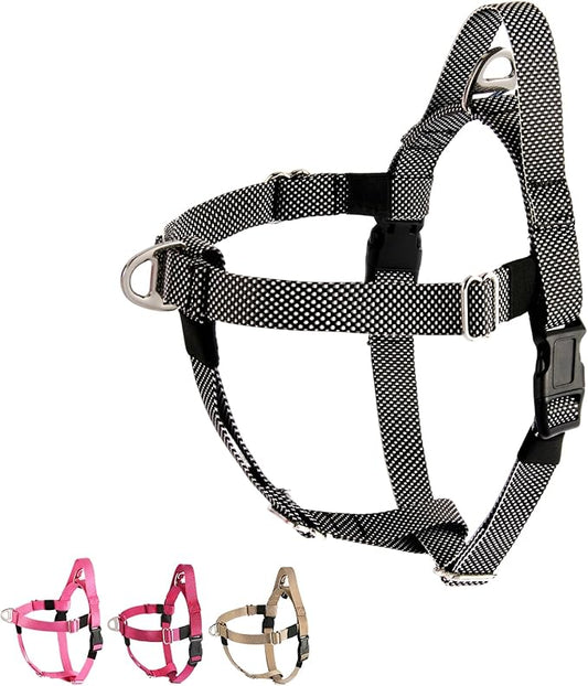 Annchwool Adjustable Dog Harness-Lightweight No Pull Dog Harness with Handle for Small & Medium and Large Dogs-Front Clip Easy for Walking Vest Harness(Black,S)